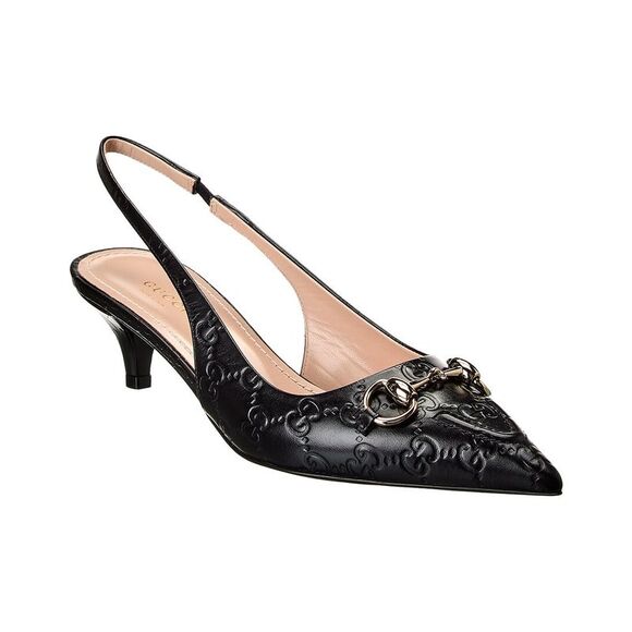 Gucci Horsebit Leather Slingback Pump, Black - Picture 1 of 5